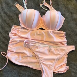 Ballet pink mermaid bra bikini set